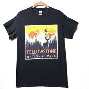 Yellowstone National Park S Small Tee T-Shirt Black NWOT